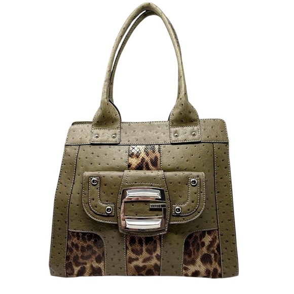 Guess Olive Green and Brown Tote Bag - Picture 14 of 15